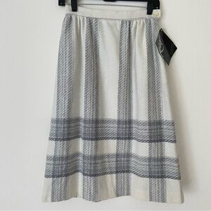 Koret Gray & White Plaid A-Line Midi Skirt – NWT, Made in USA